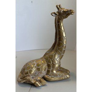Global Resin 10" Sitting Giraffe , Gold Home Decor Regal